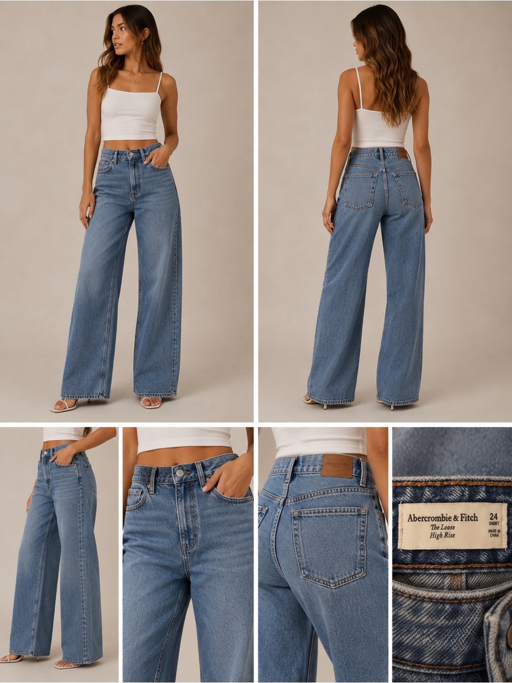 Abercrombie & Fitch High Rise Jeans in Blue